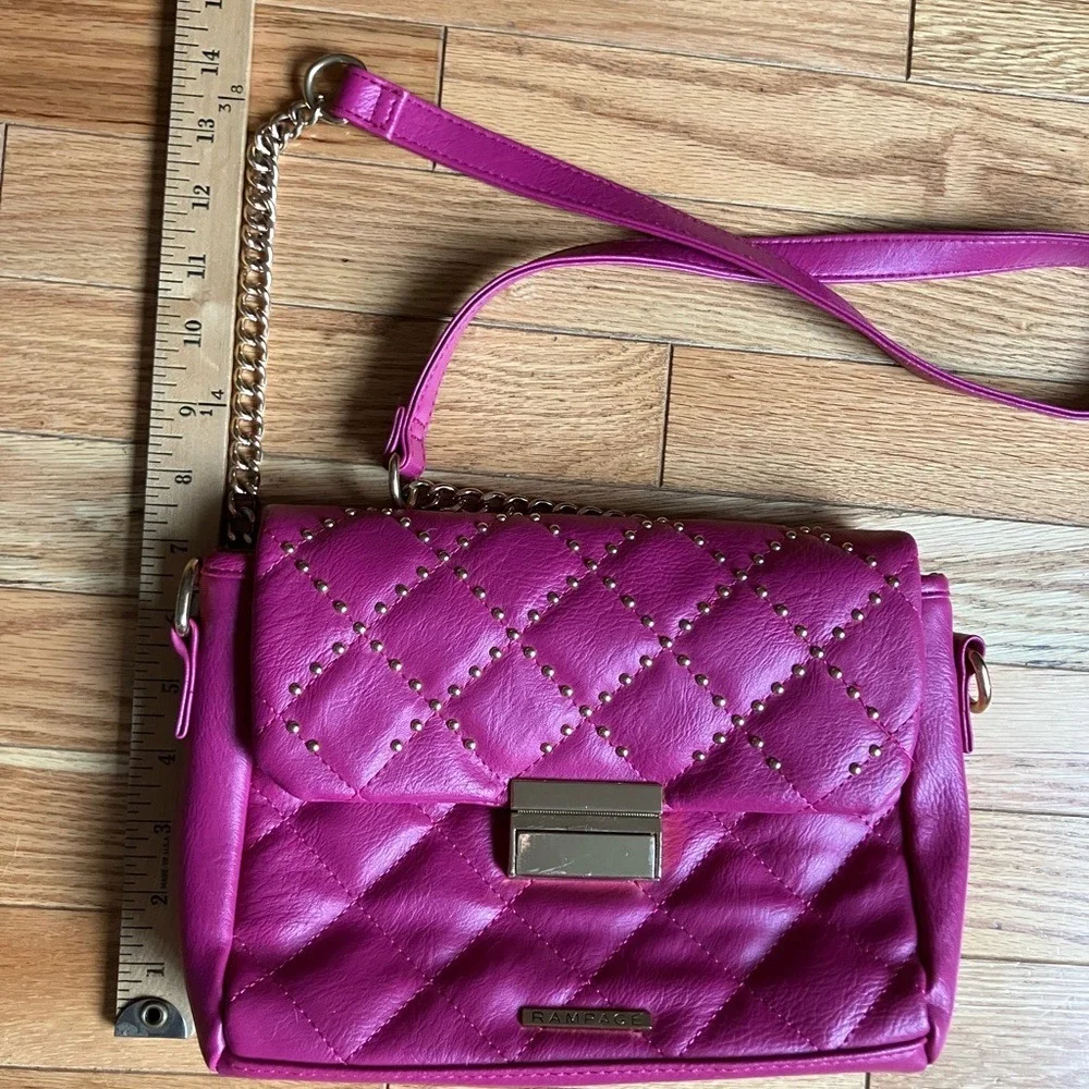 Vintage 2000s‎ Rampage Pink Quilted Studded Crossbody Shoulder Bag